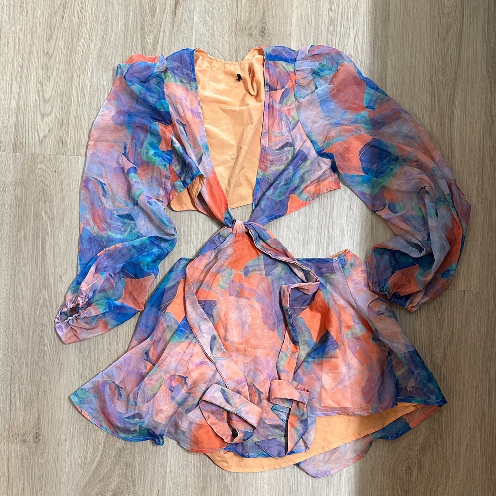 Abstract Multicolor Women's dress
